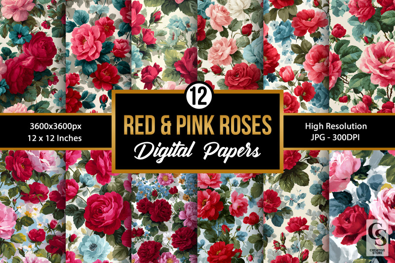 red-and-pink-roses-seamless-patterns