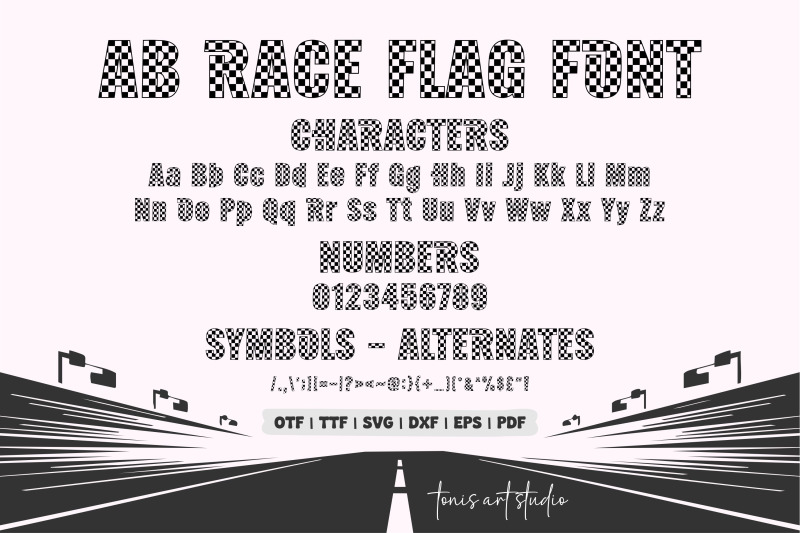 race-flag-font-duo-checkered-racing-letters-in-normal-amp-italic-style