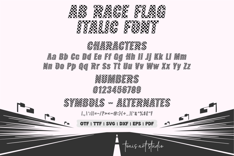 race-flag-font-duo-checkered-racing-letters-in-normal-amp-italic-style