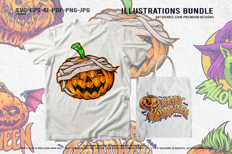 halloween-pumpkin-monsters-with-witch-and-scary-faces-mascot