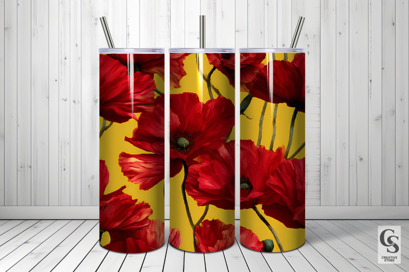 red-yellow-poppy-flowers-digital-paper