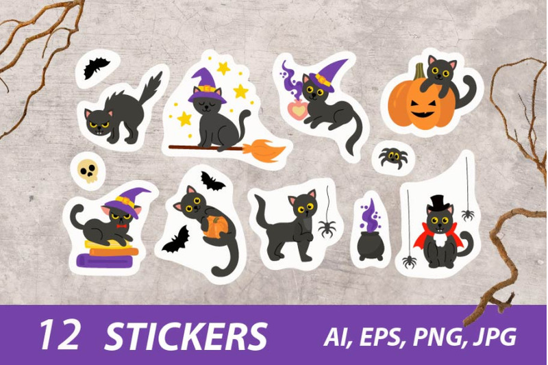 halloween-cats-printable-stickers-cricut-design