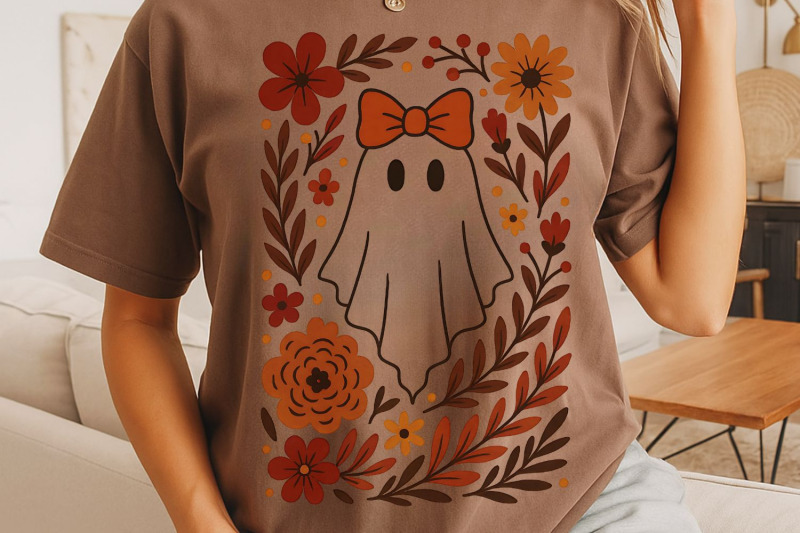 fall-ghost-boho-halloween-png-boho-floral-fall-png
