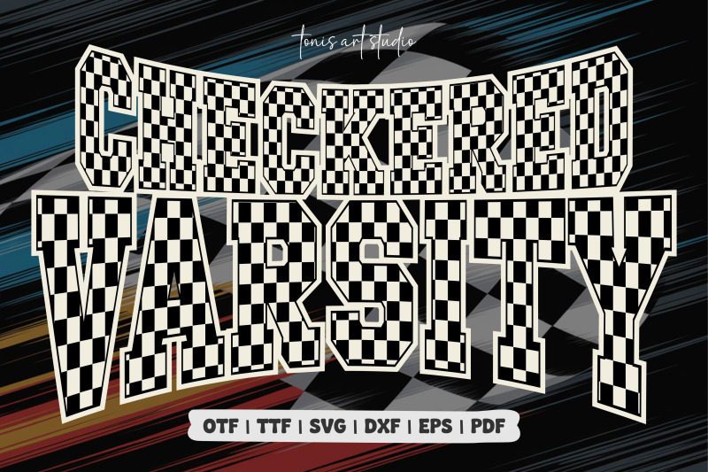 checkered-varsity-font-racing-font-sports-varsity-font-retro