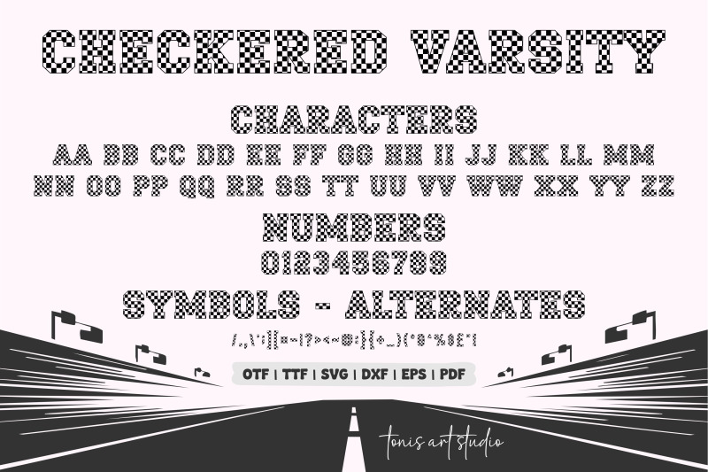 checkered-varsity-font-racing-font-sports-varsity-font-retro