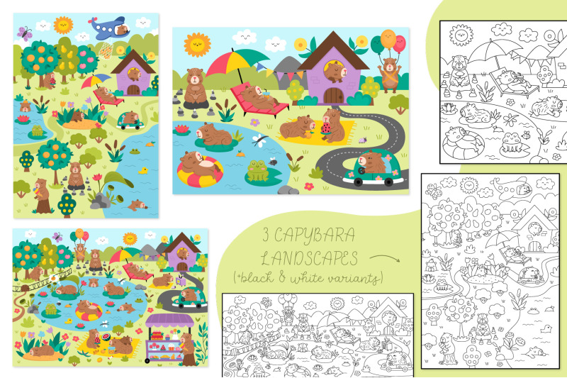 capybara-clipart-patterns-designs-collection