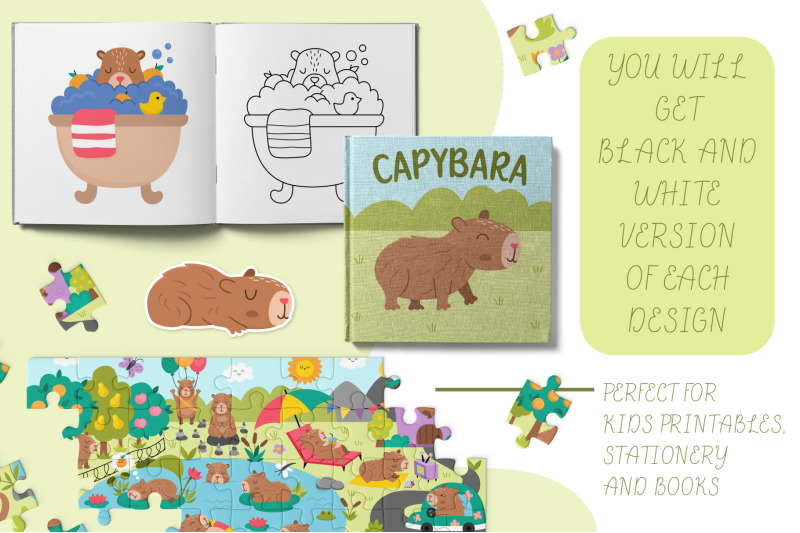 capybara-clipart-patterns-designs-collection
