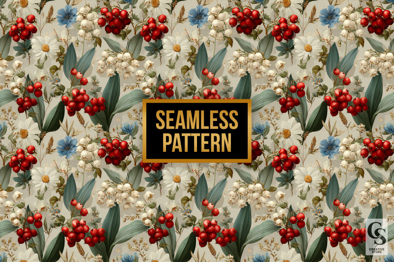 botanical-floral-berries-seamless-patterns