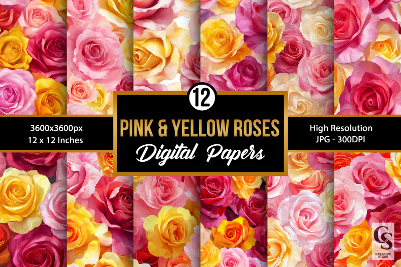 pink-and-yellow-roses-digital-paper-seamless-patterns