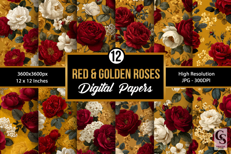 red-and-gold-roses-digital-paper
