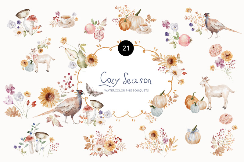 cozy-season-watercolor-arrangements