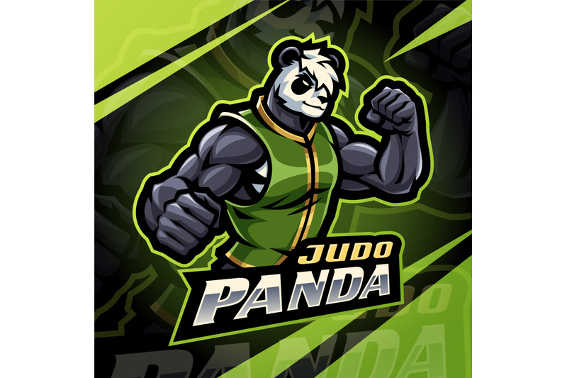 judo-panda-esport-mascot-logo-design