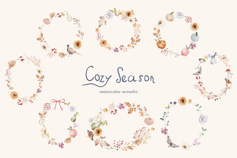 cozy-season-watercolor-wreaths