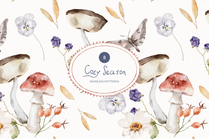 cozy-season-watercolor-seamless-patterns