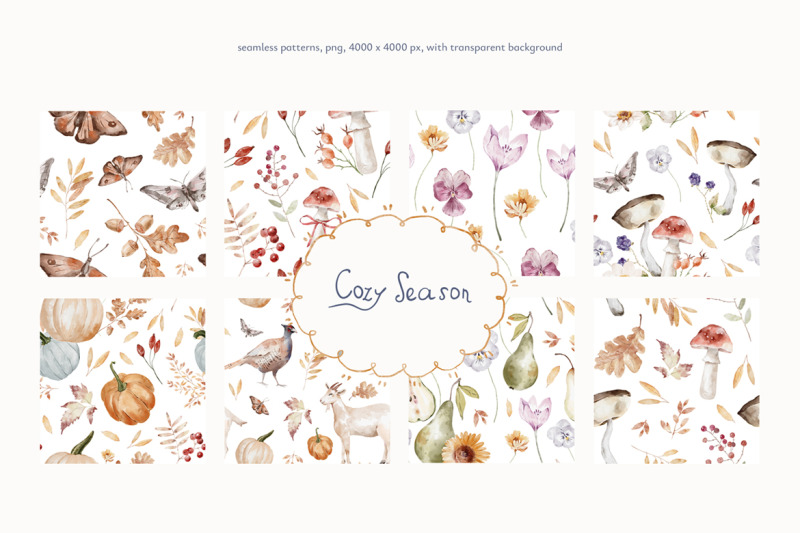 cozy-season-watercolor-seamless-patterns