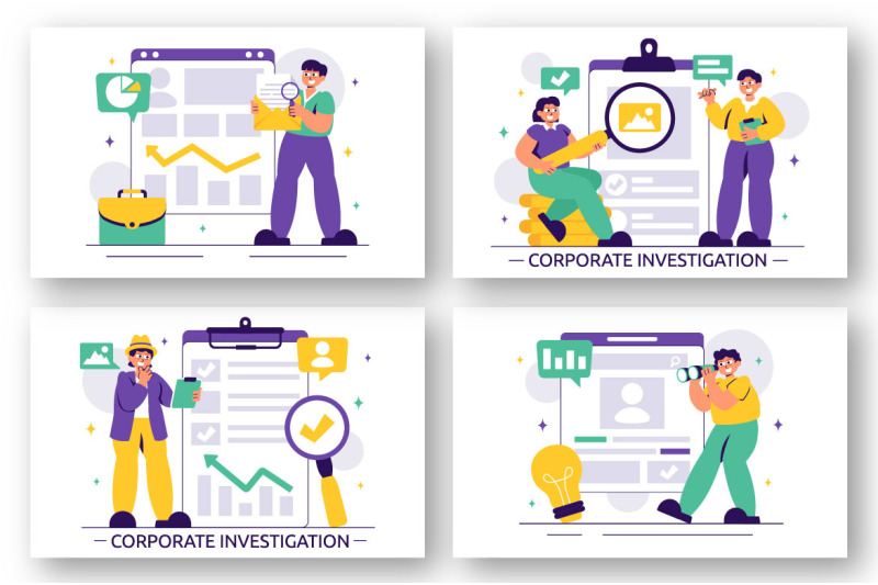 9-corporate-investigation-vector-illustration