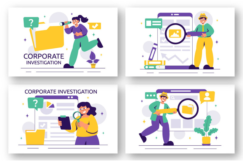 9-corporate-investigation-vector-illustration