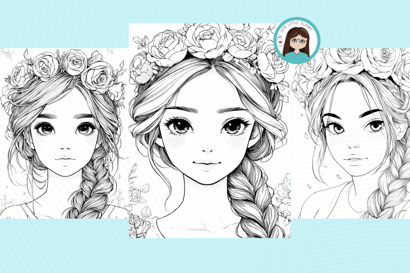 black-and-white-line-art-portraits-for-coloring-amp-crafting