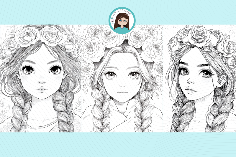 black-and-white-line-art-portraits-for-coloring-amp-crafting