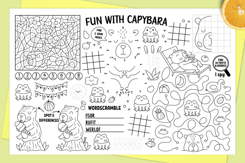 capybara-coloring-activity-play-mats-collection-for-kids