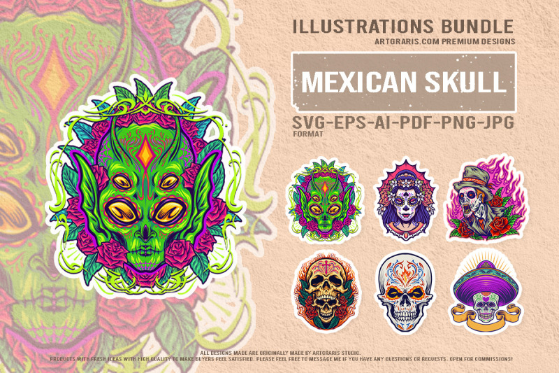 sugar-skull-festival-illustrations-with-mexican-heritages