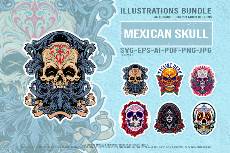 dark-mexican-festival-skulls-and-catrina-artwork