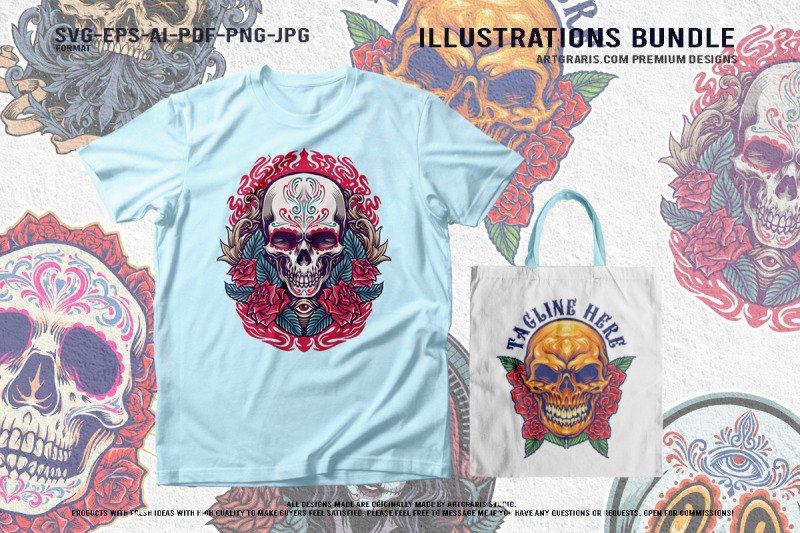 dark-mexican-festival-skulls-and-catrina-artwork