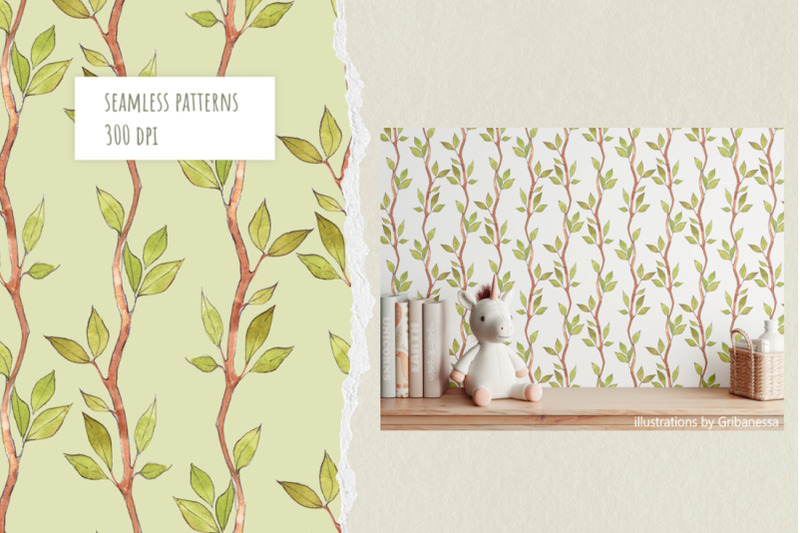 watercolor-branches-semless-pattern