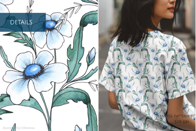 watercolor-blue-floral-patterns