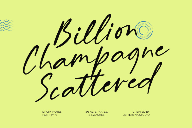 billion-champagne-scattered-sticky-notes-font