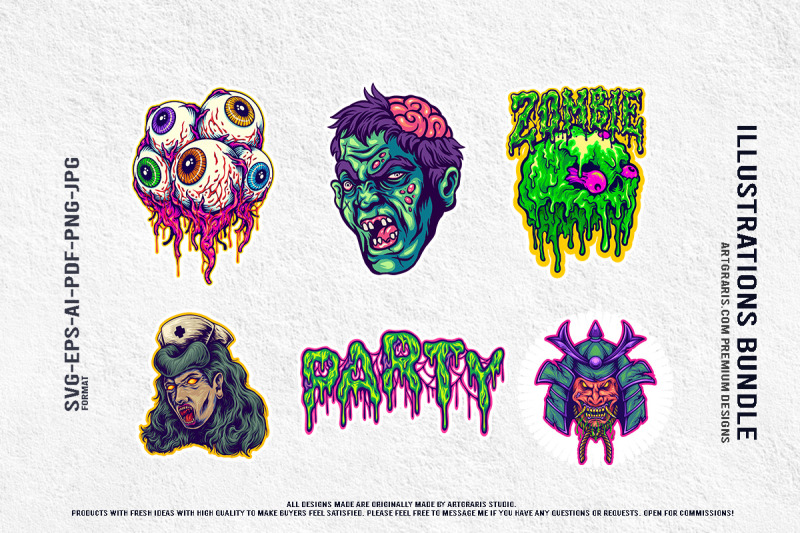 nightmarish-eyeball-cluster-ghoul-nurse-slime-samurai-horror-party-gra