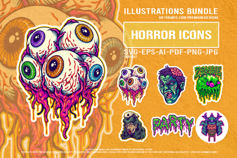 nightmarish-eyeball-cluster-ghoul-nurse-slime-samurai-horror-party-gra