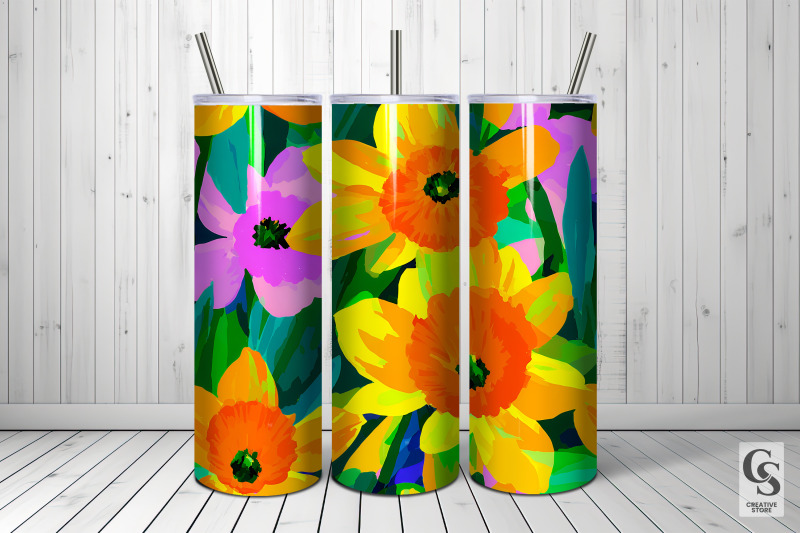 watercolor-bright-daffodil-floral-papers