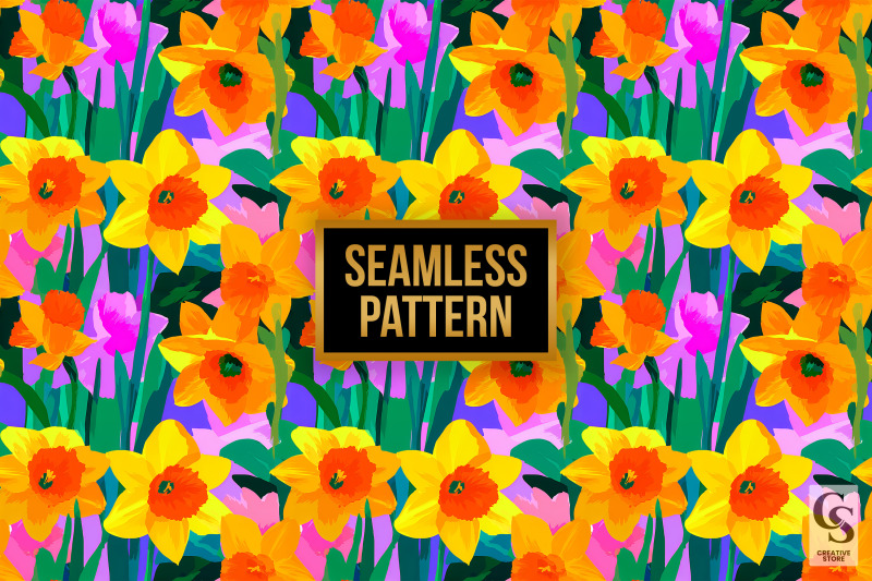 watercolor-bright-daffodil-floral-papers