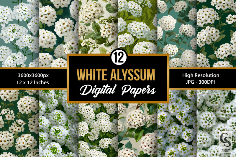 white-alyssum-flowers-digital-paper