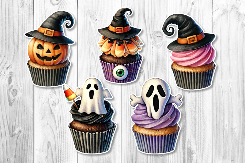 watercolor-halloween-cubcake-clipart-set