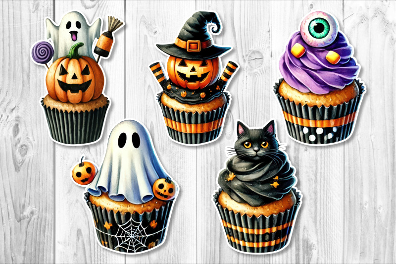 watercolor-halloween-cubcake-clipart-set
