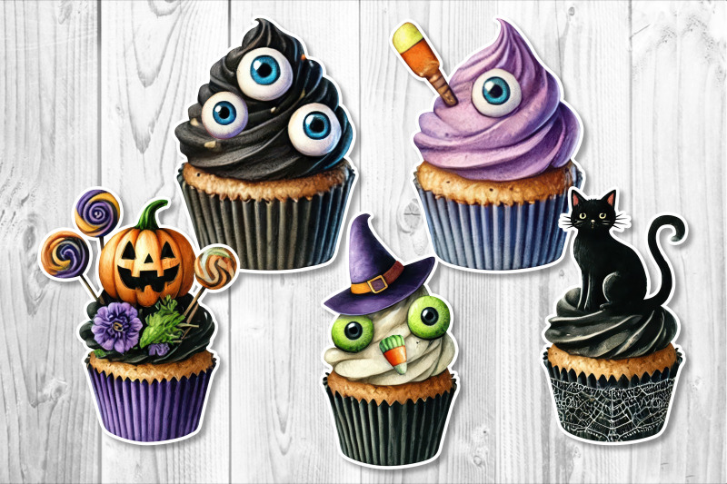 watercolor-halloween-cubcake-clipart-set