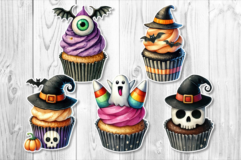watercolor-halloween-cubcake-clipart-set