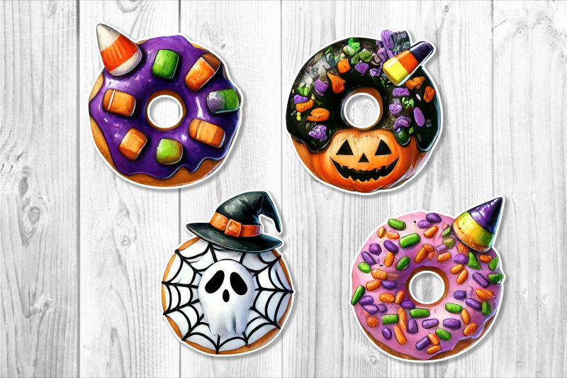 watercolor-halloween-donut-clipart-set