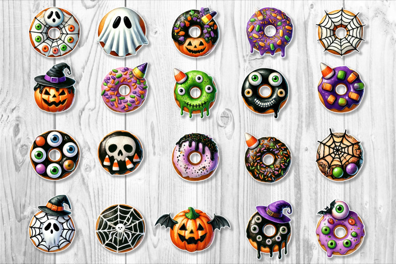 watercolor-halloween-donut-clipart-set