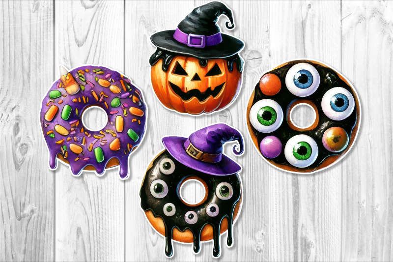 watercolor-halloween-donut-clipart-set