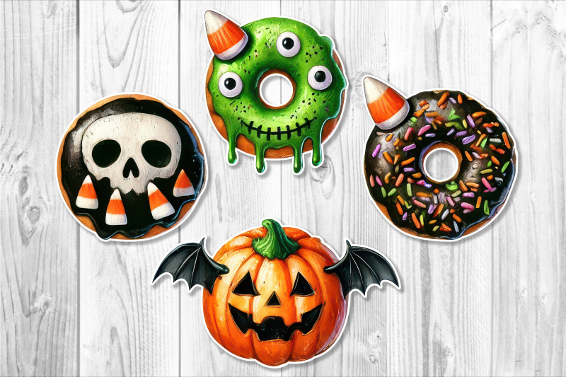 watercolor-halloween-donut-clipart-set