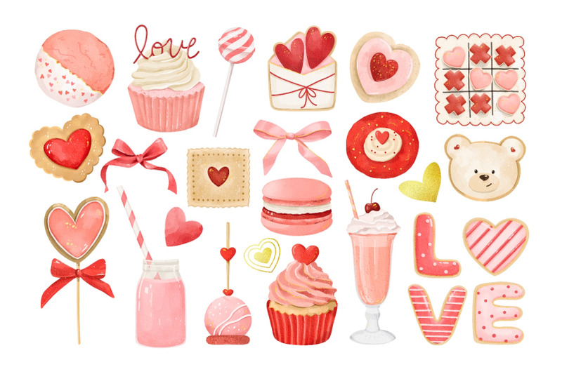 watercolor-valentines-day-sweets