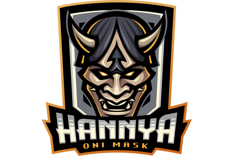 hannya-oni-mask-esport-mascot-logo