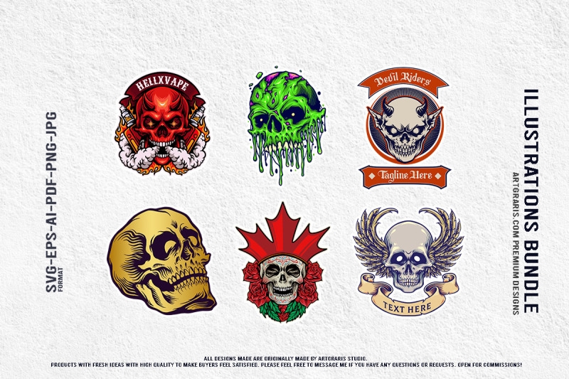 vintage-skull-illustrations-for-tattoo-and-mascot-design