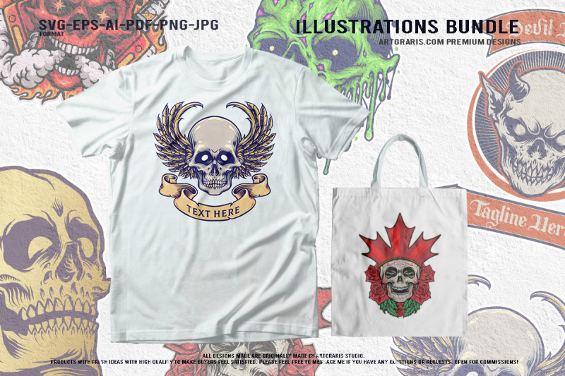 vintage-skull-illustrations-for-tattoo-and-mascot-design