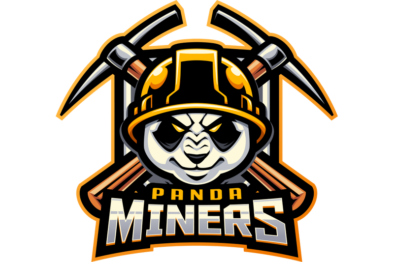 panda-miners-esport-mascot-logo-design