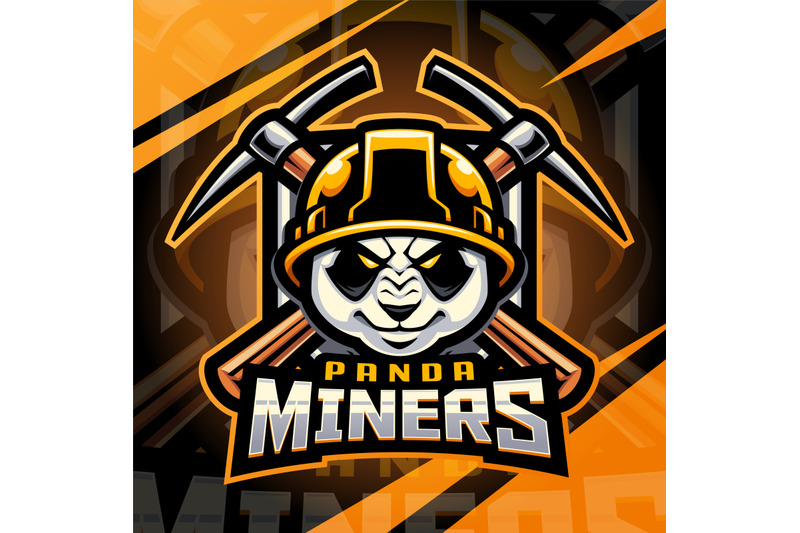 panda-miners-esport-mascot-logo-design