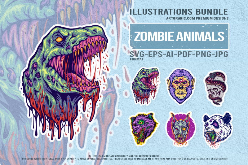 horror-zombie-predator-cartoon-skull-vector-with-monster-heads
